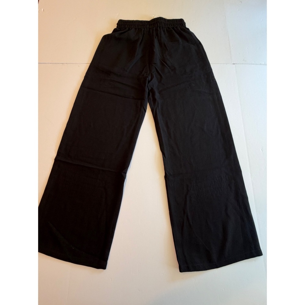 Halara Black Wide Leg Flowy Trousers XS High Waisted Drawstring Pants - Picture 6 of 7